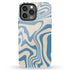 Custom Initials Swirl Wavy Marble iPhone Case